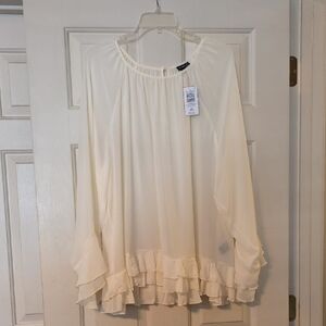 Torrid Cream Ruffled Women's Blouse